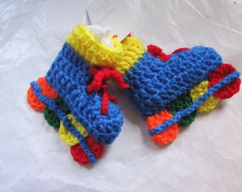 Blauwe Roller Blade Baby Booties Skates 0-6 mo Unisex Boy Girl Gele Manchet Rood Kant Multicolor Wielen Douche Cadeau Cadeau Uniek
