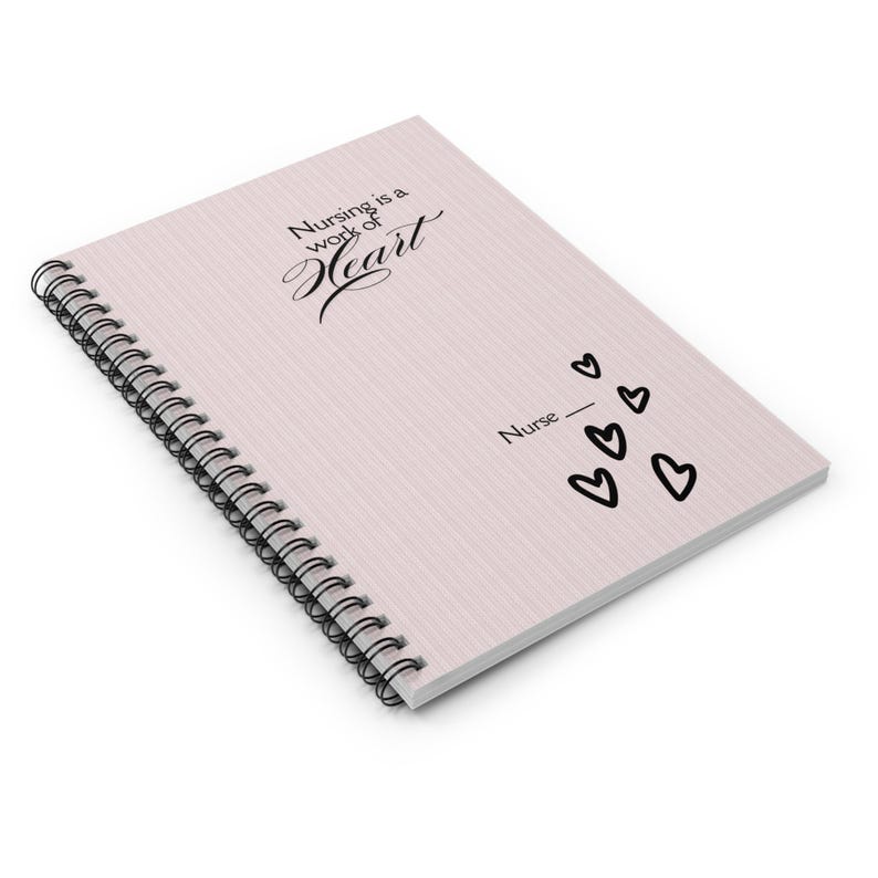 Nursing Notebook, Nursing Student Gift, Spiral Journal, Ruled Line