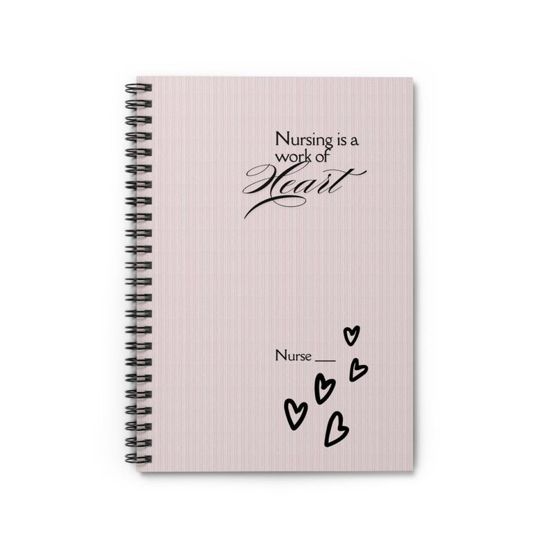 Nursing Notebook, Nursing Student Gift, Spiral Journal, Ruled Line