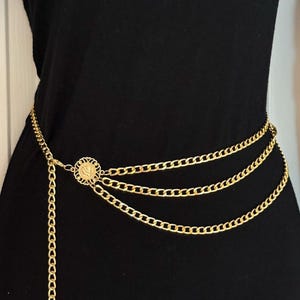 Multi Color Gold tone Waist Belt Chain Layer Accessory 80s 90s Y2k Clubbing Gold Multi Layer Chain Belt - Etsy main image 2