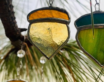 Stained Glass Acorn Ornament