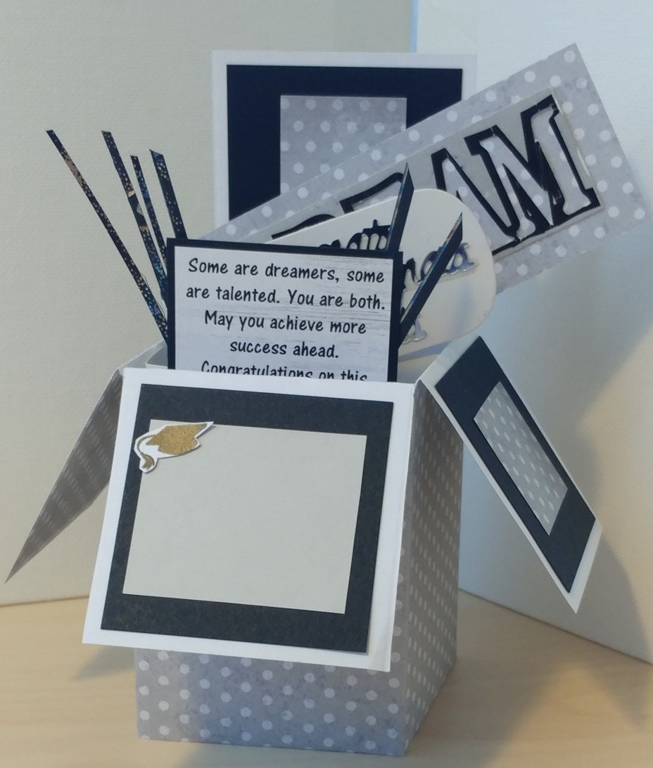 Handmade Graduation Pop up Exploding Box Card--3 Left- Any School or ...