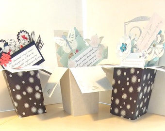 25th Wedding Anniversary Handmade Custom Keep Sake greeting in pop up exploding box card-3 left -  Free ship USA