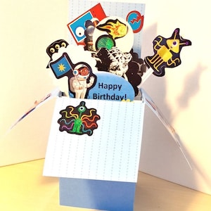 Handgemaakte Space Wars gerelateerde pop-up Exploding Box Card -1 Variatie links - Gratis verzending in de VS