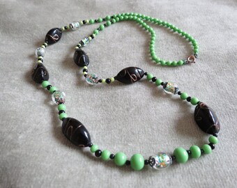 Long Necklace with Interesting Glass Beads