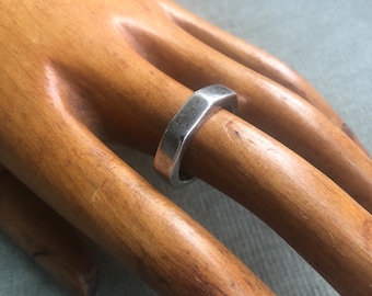 Octagonal Silver Band  Ring / Unisex