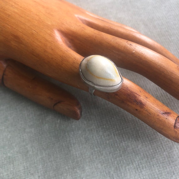 Silver & Cowrie Shell Statement Ring - image 1