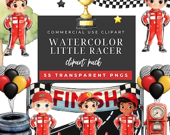 Racing Clipart, Race car clipart, Vintage Racing, Watercolor Cars, red race car, Watercolor Racecar, Racecar birthday, Instant Download