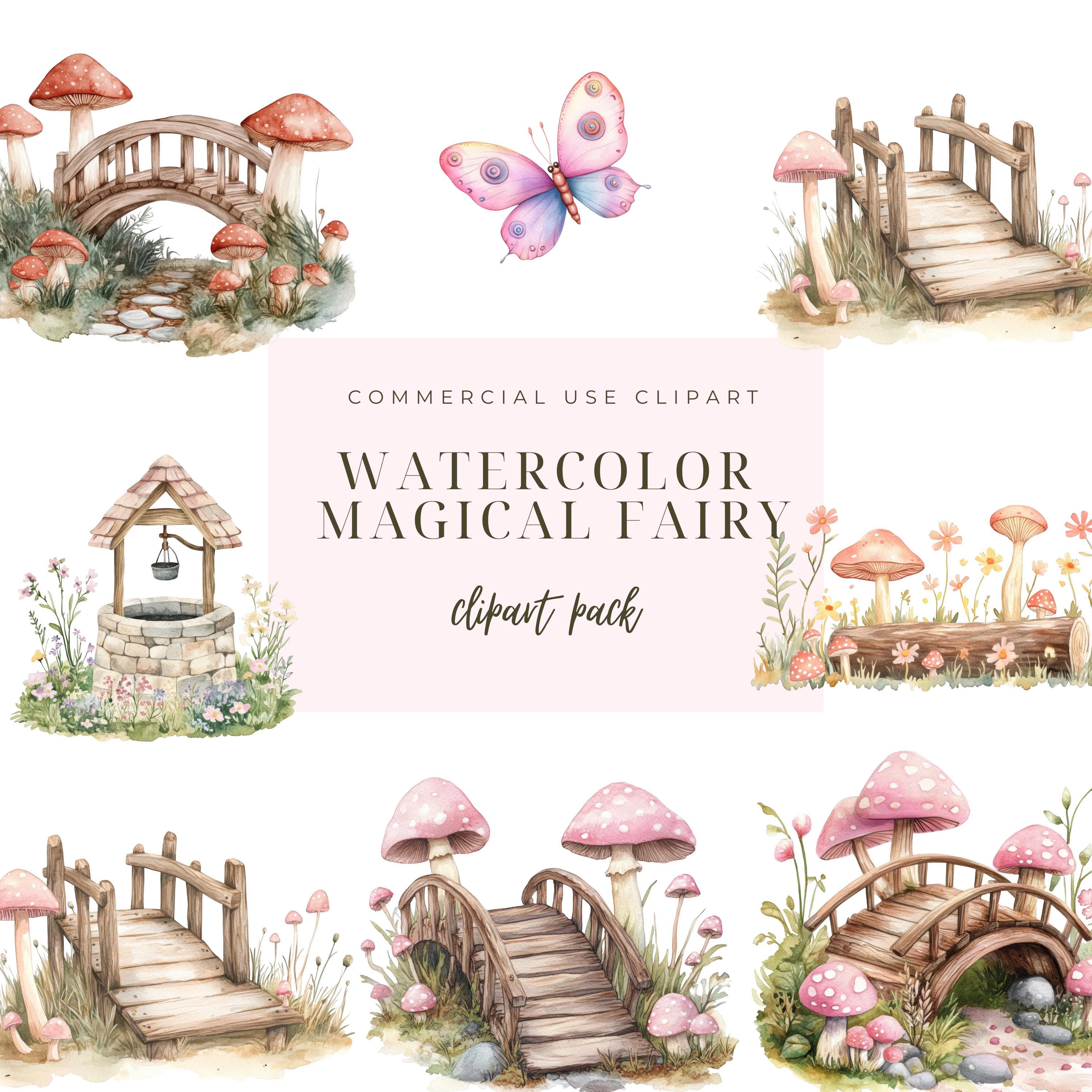 Watercolor Fairy Clipart: Enchanted Garden PNG Images (digital Download ...