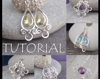 Wire Jewelry Tutorial - SPIRAL LOOP FRAMES (Earrings & Pendants) - Step by Step Wire Wrapping Wirework Instructions - Instant Download