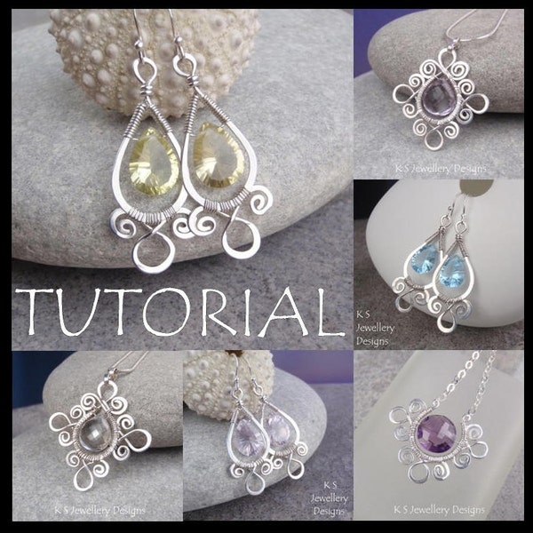 Wire Jewelry Tutorial - SPIRAL LOOP FRAMES (Earrings & Pendants) - Step by Step Wire Wrapping Wirework Instructions - Instant Download
