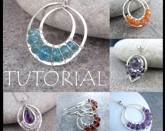 Wire Jewelry Tutorial - LACE UPS (Pendants and Earrings) - Step by Step Wire Wrapping Wirework Instructions - Instant Download