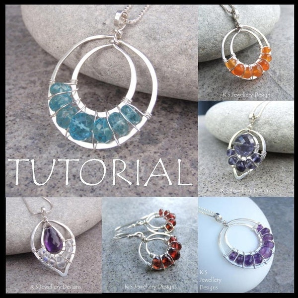 Wire Jewelry Tutorial - LACE UPS (Pendants and Earrings) - Step by Step Wire Wrapping Wirework Instructions - Instant Download