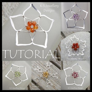 Tutoriel bijoux en fil de fer - CINQ FLEURS EN PERLES - Instructions étape par étape pour enrouler le fil de fer - Téléchargement immédiat