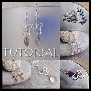 Wire Jewelry Tutorial - WIRE BLOSSOMS (Earrings and Pendants) - Step by Step Wire Wrapping Wirework Instructions - Instant Download