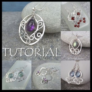 Wire Jewelry Tutorial BLOSSOM DROPS Pendant & Earrings Step by Step Wire Wrapping Wirework Instructions Instant Download image 1