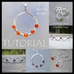 Wire Jewelry Tutorial - COILED JEWELS (3 Projects - Pendant, Earrings and Bangles) - Step by Step Wire Wrapping Wirework - Instant Download