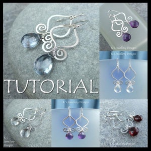 Wire Jewelry Tutorial GENIE DROPS Earrings Step by Step Wire Wrapping Wirework Instructions Instant Download image 1