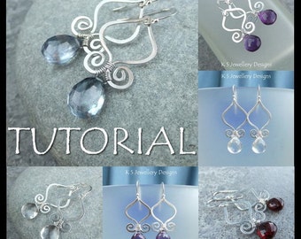 Wire Jewelry Tutorial - GENIE DROPS (Earrings) - Step by Step Wire Wrapping Wirework Instructions - Instant Download