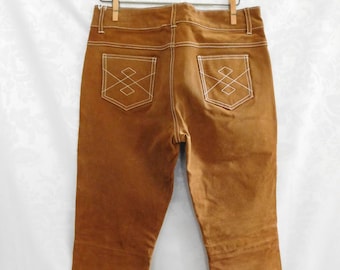 Suede Jeans Caramel Brown by Dollhouse Size Junior Large Easy Rider Motorbiker Vintage 80s