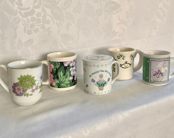 Mug Coffee Cup Tea Mug Grog Pick a Floral Mix and Match Vintage 80s