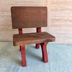 Toy School Desk Stained Wood Childs Toy Bookshelf or Display Vintage 80s
