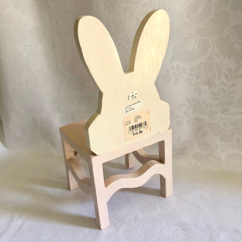 Bunny Rabbit Toy Chair Painted Wood Vintage 80s image 4