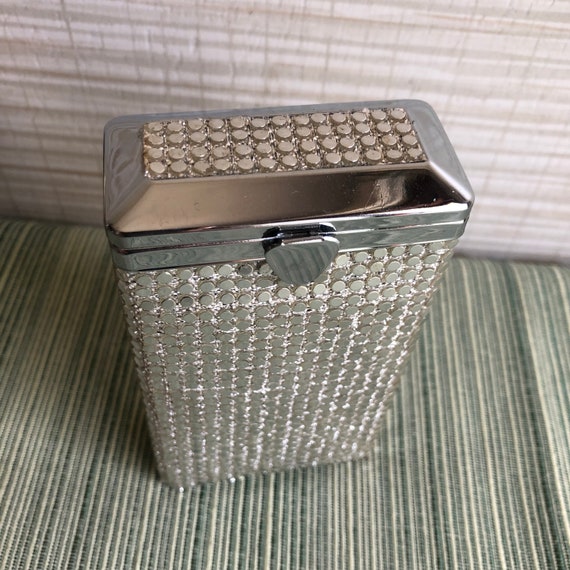 Cigarette Case Silver Metal Mesh Original Box Rol… - image 2