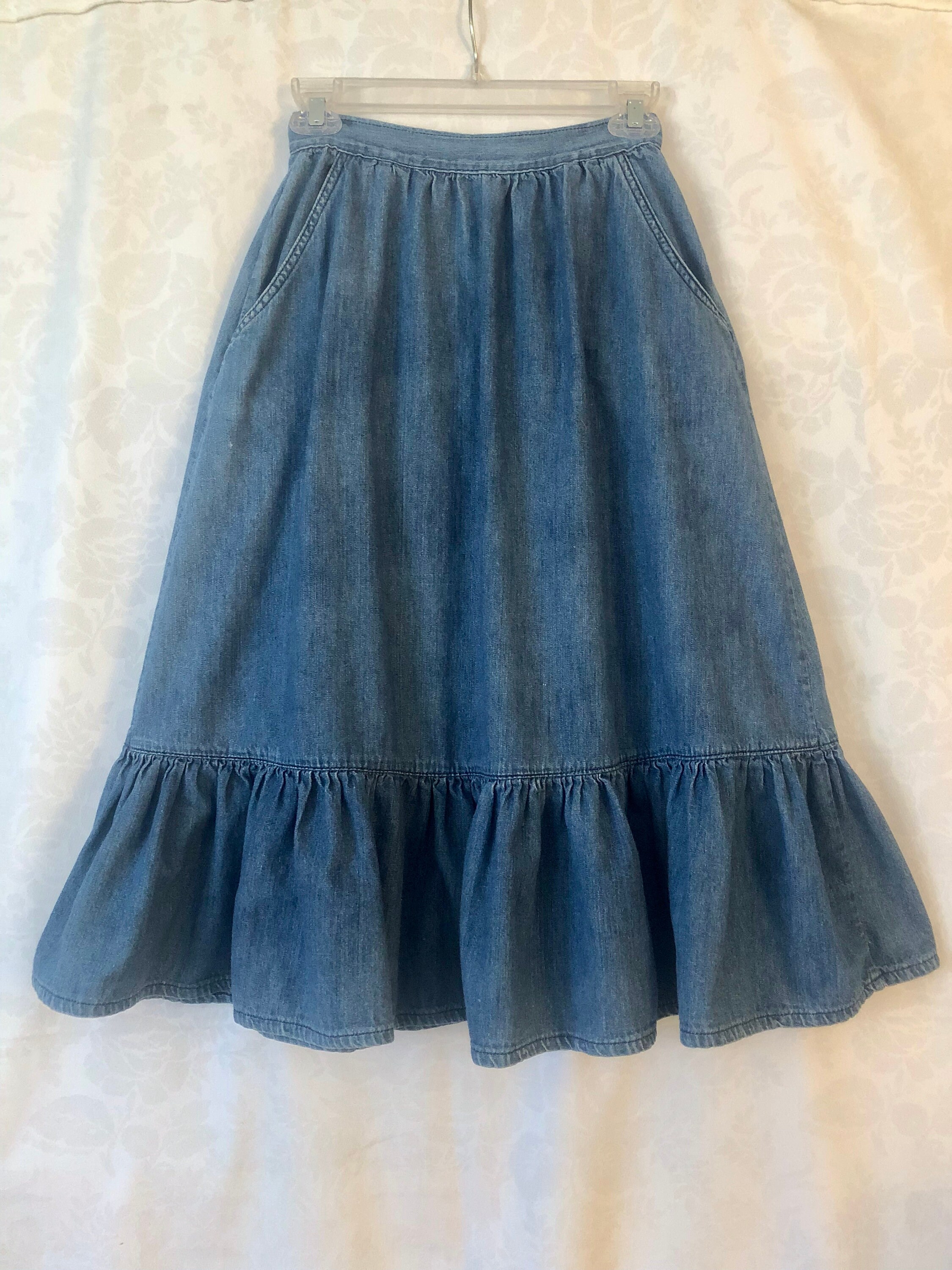80’s Pleated Denim Skirt by Prairie Rose