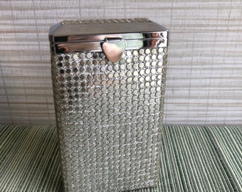 Cigarette Case Silver Metal Mesh Original Box Rolfs Vintage 70s