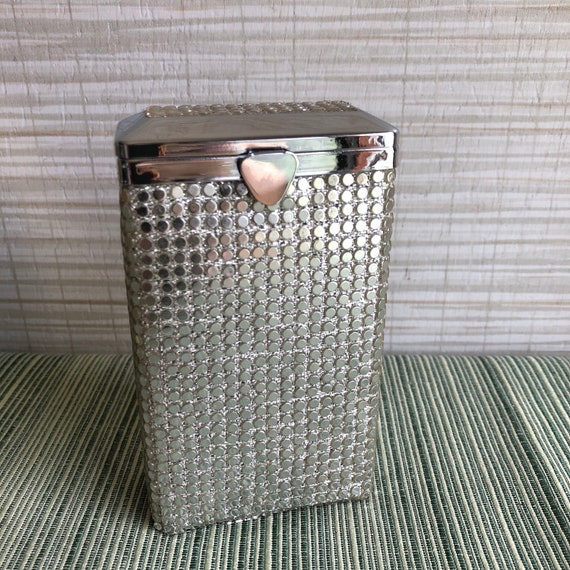 Cigarette Case Silver Metal Mesh Original Box Rol… - image 1