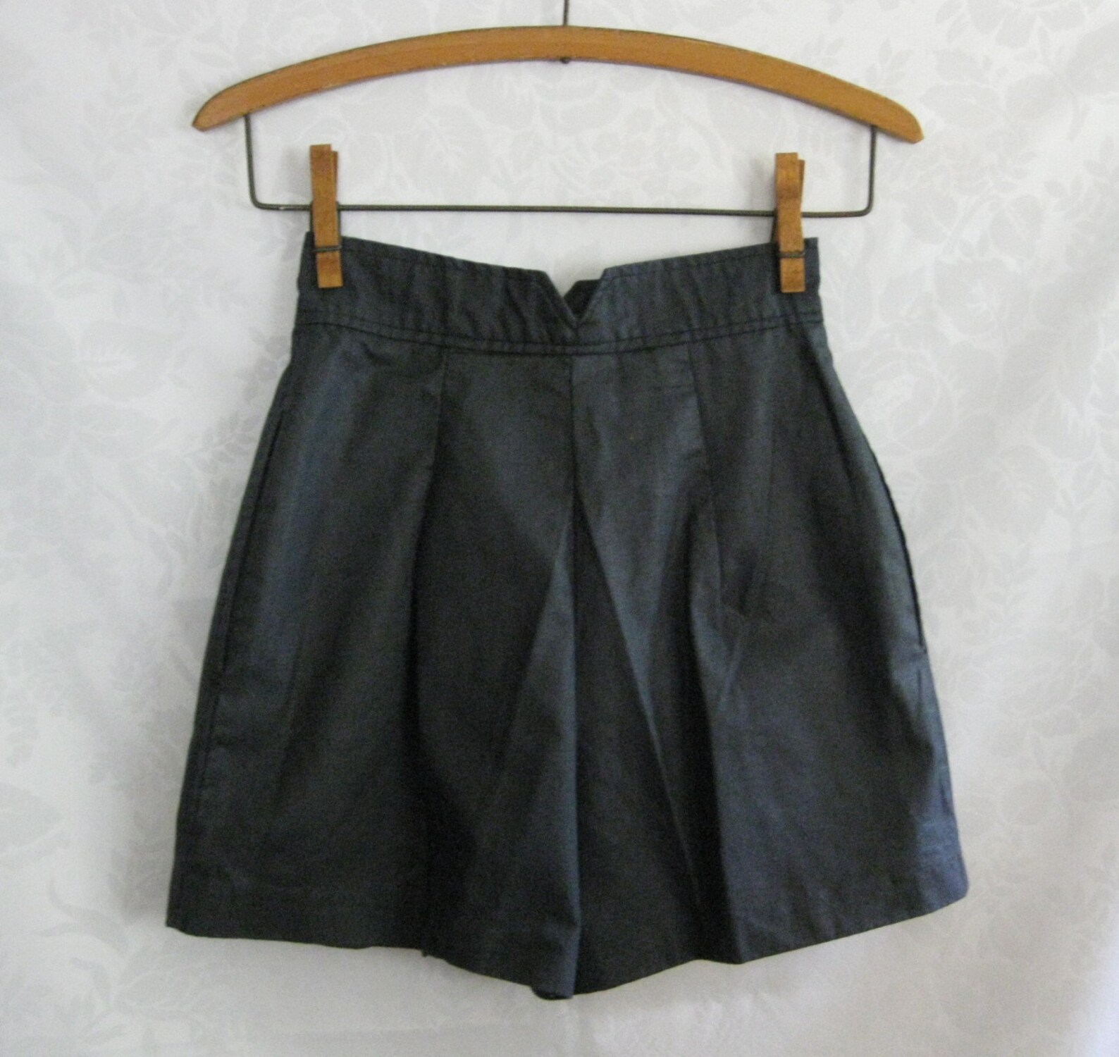 Shorts High Waist Pleated Dark Navy Blue Cotton Tap Pants Size - Etsy