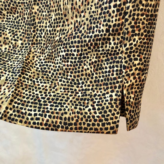 Vintage 80s High Waist Pants Silk Reptile Print S… - image 8