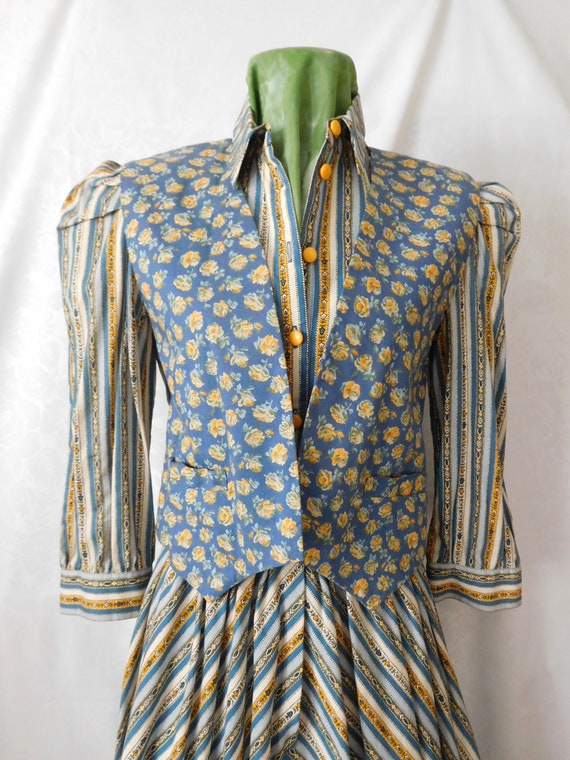 Floral Prairie Dress with Vest Size 4 Jane Schaff… - image 3