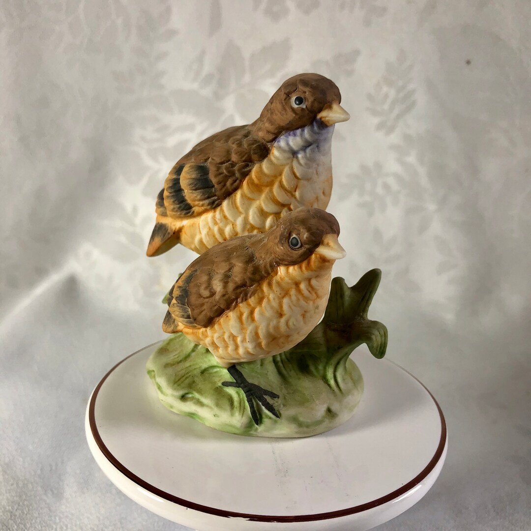 Birds Figurine Bisque Made in Japan Statuette Vintage 70s Etsy