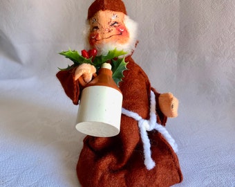 Annalee Monk with Jug or Happy Friar Felt Display Doll Vintage 1969