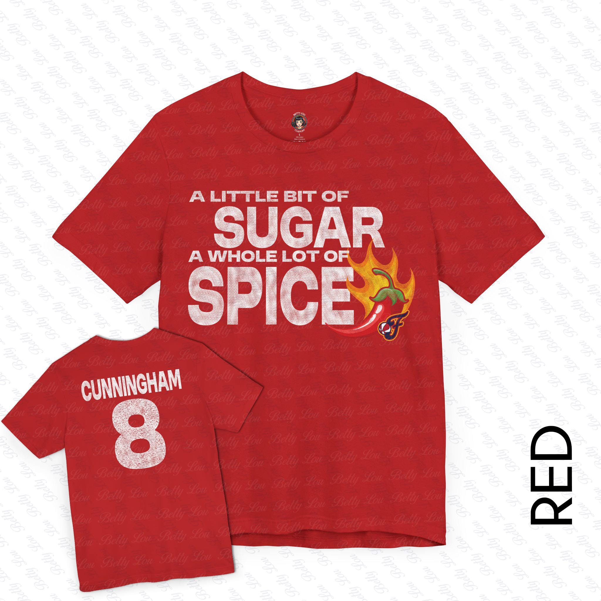 Two Sided Sophie Cunningham Sugar and Spice Distressed Design Short Sleeve Tshirt Tee Indi