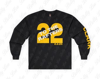 Caitlin Clark Jersey 22 Retirement Unisex Ultra Cotton Long Sleeve Tee Caitlin Clark Fan College Jersey Retirement to the Rafters