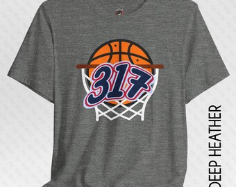 317 Area Code Basketball T-Shirt: Retro Indiana Unisex Tee