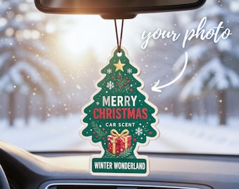 Personalized Christmas Car Air Fresheners, Custom Team Logo & Text, Christmas Tree Hanging Tags, Halloween Party Gifts