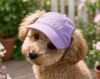 Custom Pet Sun Hat, Personalized Dog Baseball Cap with Name, Outdoor Dog Hats, Puppy Gift