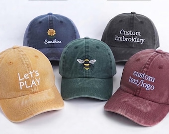 Personalized Kids Baseball Hat: Custom Embroidered Monogram Cap, Children's Travel Group Hats, Gift for Kids