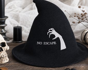 Custom Embroidered Witch Hats, Personalized Halloween Hat, Slouchy Pointed Costume Accessory, Witch Gift