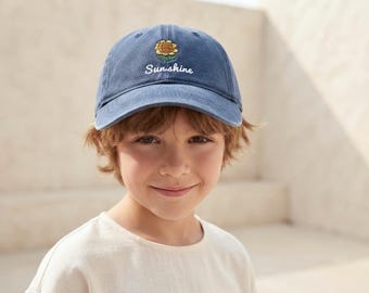 Personalized Kids Vintage Baseball Hat, Custom Embroidered Name Cap, Retro Children Hat, Birthday Gift for Boys Girls