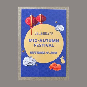 Novo cartão postal 4x6 Mid-Autumn Festival Greeting Card, 17 de setembro de 2024