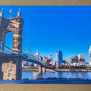 Nouvelle carte postale 4x6 John A. Roebling Suspension Bridge à Cincinnati OH