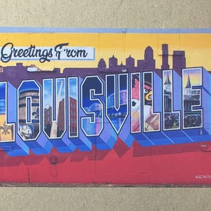 Novo cartão postal 4x6 Saudações de Louisville Mural em Louisville KY