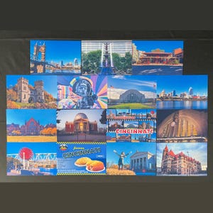 Nouvelles cartes postales 4 x 6 cartes postales de la série Cincinnati, série de 15 cartes Cincinnati OH Landmarks Cartes de recettes à plusieurs vues