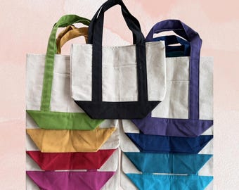Mini Canvas Tote Bag, 16 oz
