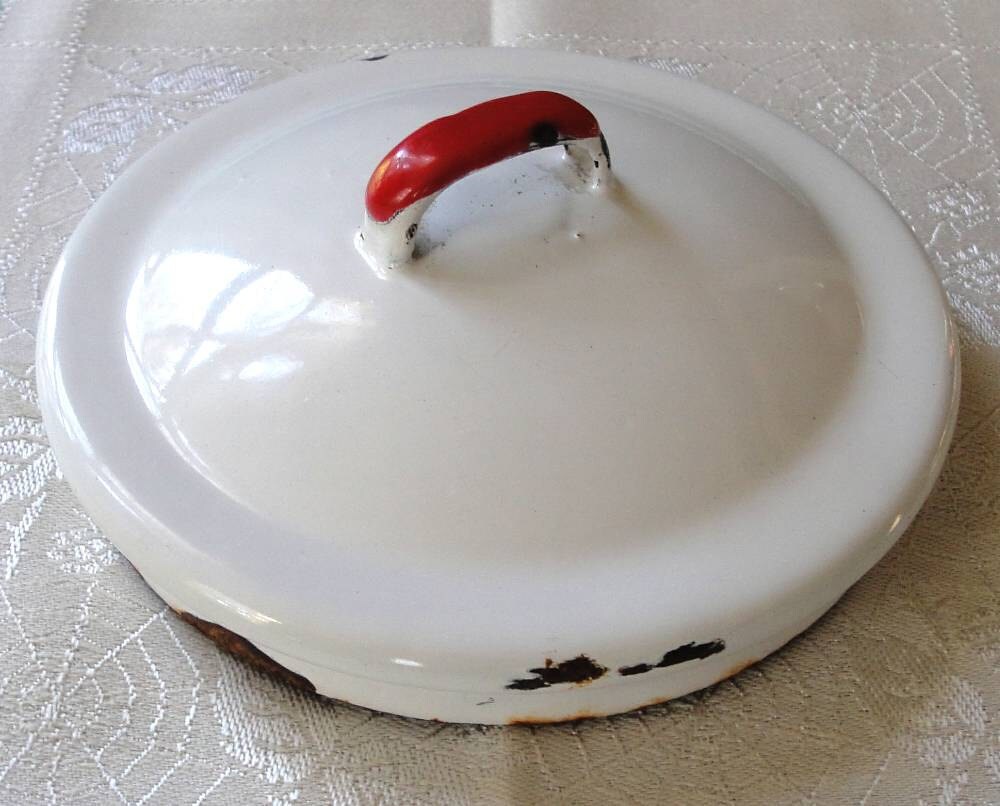 Vintage Red and White Large Enamelware Coffee Pot Etsy